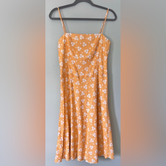 Helen Wang Dresses & Skirts - EUC Vintage Y2K Helen Wang 100% Cotton Floral Spaghetti Strap Midi Sheath Dress